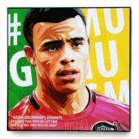 Mason Greenwood เมสัน กรีนวูด Manchester United แมนยู ปีศาจแดง รูปภาพ​ติด​ผนัง​ pop art พร้อมกรอบและที่แขวน นักฟุตบอล​ รูปภาพ​ กรอบรูป