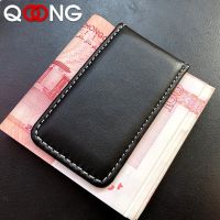 QOONG Custom Lettering Leather Money Clip Men 39;s Leather Magnetic Slim Money Clip Wallet Credit Card ID Holder Pocket ML1-001