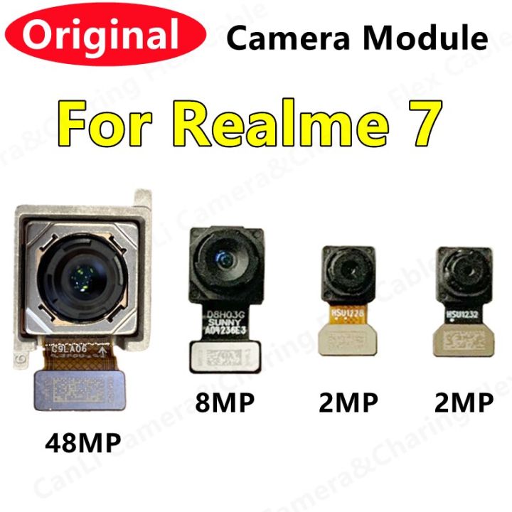 กล้องหน้าหลังของแท้สำหรับ OPPO Realme โมดูลกล้องหันหน้าไปทาง7 Realme7ชิ้นงอสำหรับเปลี่ยนอะไหล่