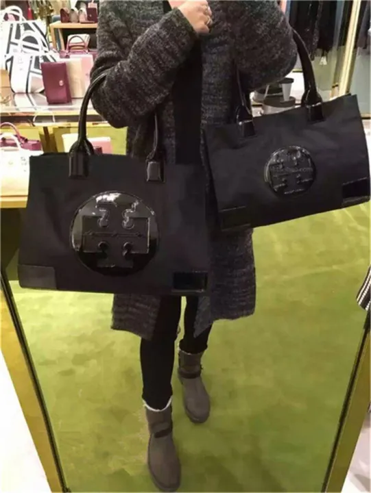 American authentic Tory Burch handbag TB nylon canvas shopping bag shoulder  slung portable tote bag ella | Lazada PH