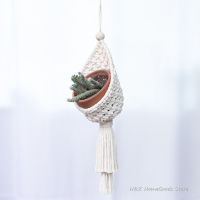 【cw】Macrame Rope Plant Wall Hanging Tassel Flower Basket Net Bag Tapestry Cotton Boho Chi Wall Art Bohemian For Apartment Dorm ！