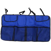 Car Trunk Organizer Adjustable Backseat Storage Bag Net High Capacity Multi-use Oxford cloth Automobile Seat Back Organizers Universal(Blue)