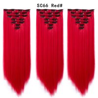 Set Hair Clip In Extensions With Hairpieces Synthetic Extension False/Fake Blonde Pieces