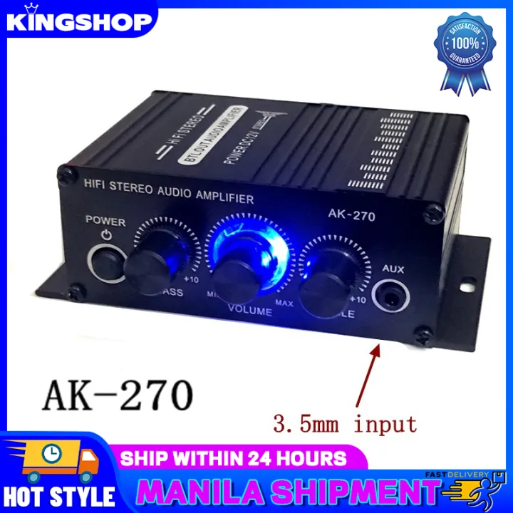 【Original + 24 Hours Delivery】AK270 12V Mini HIFI Power Amplifier Audio