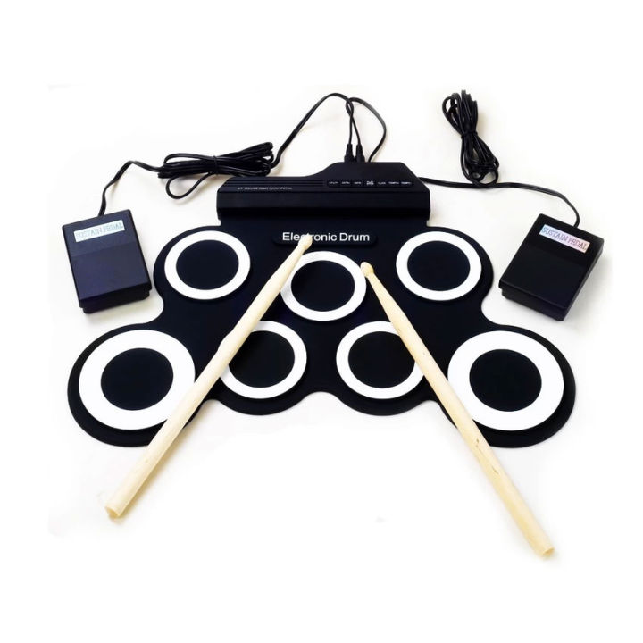 iword-g3002a-กลองไฟฟ้าพกพา-กลองซิลิโคน-กลองไฟฟ้า-กลองชุด-7-ชิ้น-electronic-drum-g3002-electric-drum-pad-kit-digital-drum-แถมฟรีหูฟังพร้อมใข้งาน