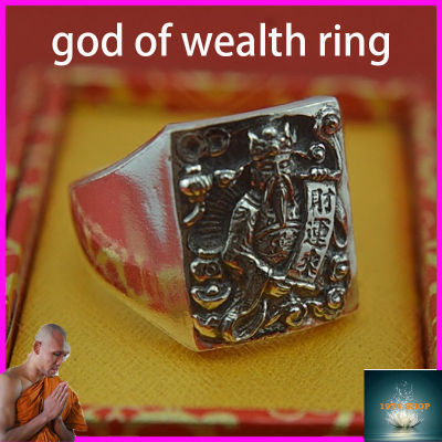 แหวนเรโทรเทพเจ้าแห่งความมั่งคั่งแท้ทำด้วยมือ S925ของจีน Fengshui เงินแท้สำหรับทั้งหญิงและชายแหวนนำโชคลอกลายแหวนวงใหญ่เป็นของจริงและมีประสิทธิภาพ