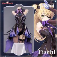 Uwowo-Genshin Impact Fischl Cosplay Traje, Carnaval Conjunto Completo De Roupas,ฮาโลวีน E Natal, Em Stock