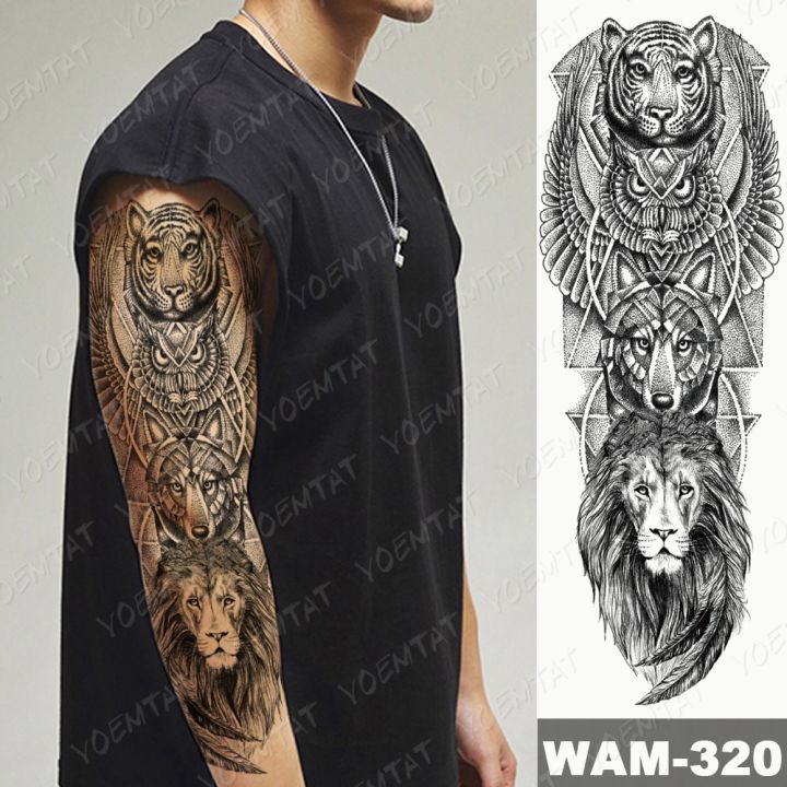 hot-dt-large-arm-sleeve-tiger-wolf-temporary-tatto-sticker-fake-tatoo-men