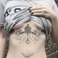 【YF】 Waterproof Temporary Tattoo Sticker Clock Flower Fake Tatoo big Size Flash Tatto on Breast Chest Waist for Women Girl