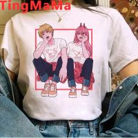 【CW】 Chainsaw Man Pochita Makima clothes male streetwear print vintage harajuku kawaii aesthetic tshirt aesthetic