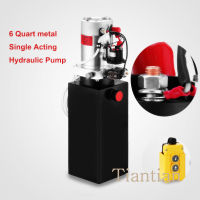 6 Quart Single Acting Hydraulic Pump Dump Trailer 12V Iron Power Unit