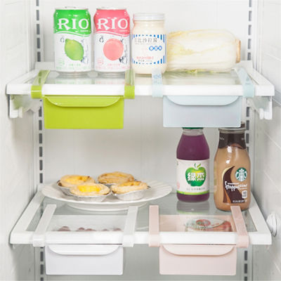 Adjustable Refrigerator Pull-out Storage Box Fridge Organizer Drawer Frozen Fresh Food Fruit Space Layer Storage Box Shelf Rack