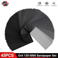 【CW】✚  45pcs Wet Dry Sandpaper 120-5000 Grit Sheets Assortment for Wood Metal Polishing Abrasive Paper