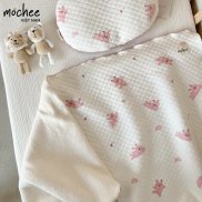 Chăn Cho Bé Chất Liệu Cotton Lụa MOCHEE Họa Tiết Gấu