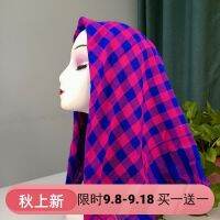 【Ready】? Sprg autumn dle-aged and elderly women g headscarves wter old ladies rural areas black and we pla sqre swl