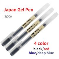 【living stationery】3ชิ้น Mujis Gelblack/blue/red/Deep0.38mm 0.5มม. หมึก ColorOffice SchoolStationary Брушка