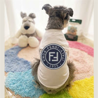 Schnauzer Larbrador เสื้อผ้าฝ้ายเสื้อยืดระบายอากาศแบรนด์เสื้อเชิ้ตลายหมา Jianjia28คลาสสิกโลโก้ FF สำหรับสุนัขแมว