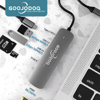 เคส GOOJODOQ 6 In 1 USB Type-C ฮับต่อพ่วง HDMI USB C USB 3.0เครื่องอ่านการ์ดสำหรับ Macbook Pro