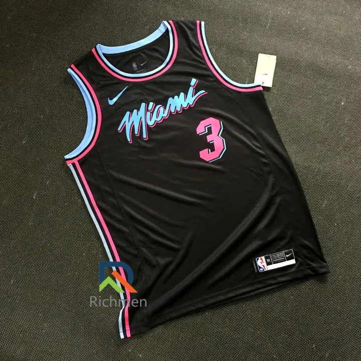 【Swingman】Men's New Original NBA Miami Heat #3 Dwyane Wade City Edition ...