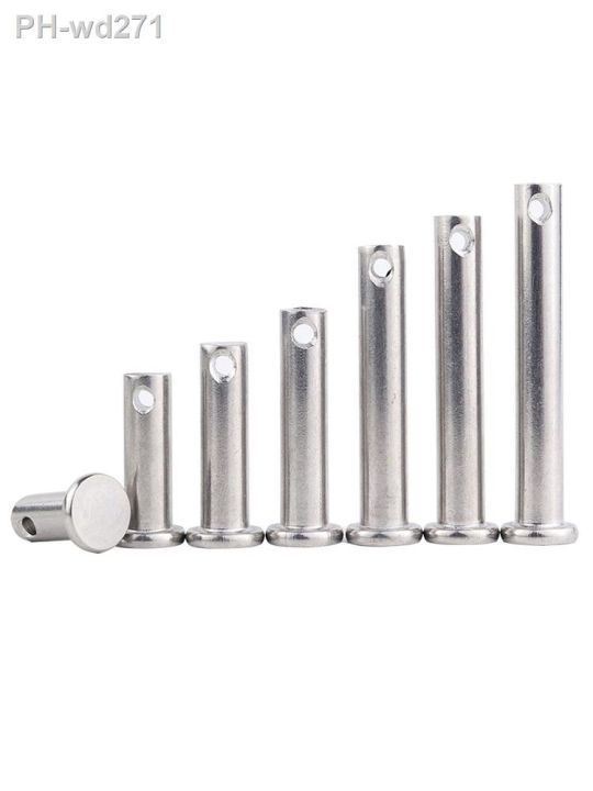 2-5-10-pcs-m3-m4-m5-m6-m8-m10-stainless-steel-304-shaft-flat-head-pins-with-hole-positioning-cylindrical-clevis-bolt