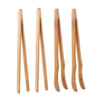 1/2/4Pcs Wooden Tea Clip Natural Bamboo Tweezers Kitchen Salad Food Toast Tong For Cooking Bread Sugar Accessories Wholesale Clips Pins Tacks