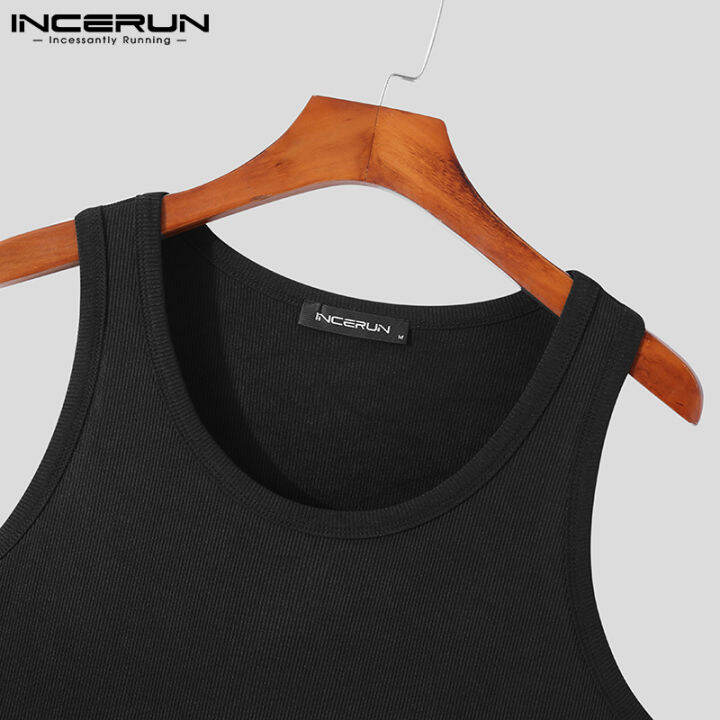 incerun-เสื้อกล้ามออกกำลังกายสำหรับผู้ชาย-เสื้อแขนกุดเสื้อกล้ามสำหรับใส่ฝึกเสื้อกีฬาเสื้อเชิ้ตสร้างร่างกายเสื้อยืดสไตล์ตะวันตก