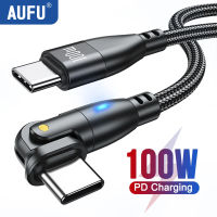 AUFU 100W USB C ถึงประเภท C สาย USBC PD Fast ชาร์จสายไฟสำหรับ MacBook Pro Xiaomi POCO Huawei iPad Samsung USB-C สาย 3M-asdewrwerds