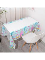 ❈◕ Mermaid Theme Party Disposable Tableware Tablecloths Girl Mermaid Birthday Party Decor Baby Shower Supplies