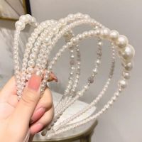 [COD] Hair hoop pearl net red fairy temperament hair card press head simple all-match band accessories headdress female one piece