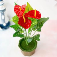 【YF】►  12-head Artificial Anthurium Floral Office Plastic Fake Ornament