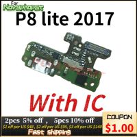 พอร์ตชาร์จ Novaphopat สําหรับ Huawei P8 lite 2017 USB Dock พอร์ตชาร์จเชื่อมต่อ MIC ไมโครโฟน Flex Cable Board + การติดตาม