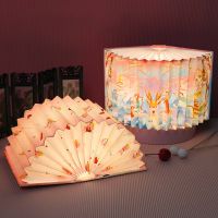 ☼✘☇ 3D Folding Book Light Color Fairy Deer Foldable Book Night Light Usb Rechargeable Book Lamp For Kid Brithday Gift Home Decor