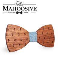 MAHOOSIVE Classic Captain Wood Bow Ties Wooden Butterfly Bowknots Gravatas Cravat Nails Screws Fasteners