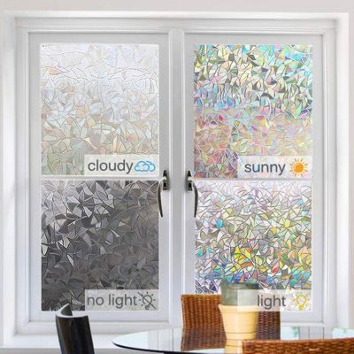 Effect Window Film Stained Glass Vinyl Adhesive Static Cling Stickers Anti UV