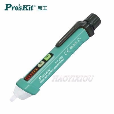 ProsKit NT-309-C ปากกาทดสอบไฟฟ้าอัจฉริยะแบบไร้สัมผัส,ไฟสีแดงเหนี่ยวนำแบบไม่ต้องสัมผัสพร้อมมัลติมิเตอร์ไฟฟ้าทดสอบแรงดันไฟฟ้า