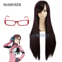 Makinami Mari Illustrious Brown Cosplay Wig Cosplay Glasses Cos Prop