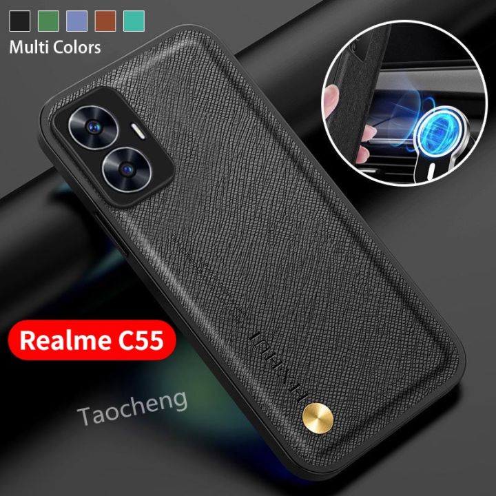 สำหรับ-realme-c55-5g-2023เคสเคสโทรศัพท์ที่ยึดกับรถยนต์แม่เหล็กของแท้สำหรับมือถือ5g-ฝาครอบด้านหลังแบบแข็งตัวปกป้องกล้องถ่ายรูปเลนส์กันกระแทกแบบแข็ง