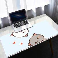 Gaming Mousepad Peach Mochi Cat Kawaii Mouse Pad Desk Accessories Laptops Large Keyboard Protector Mat Gamer Ergonomic Deskmats