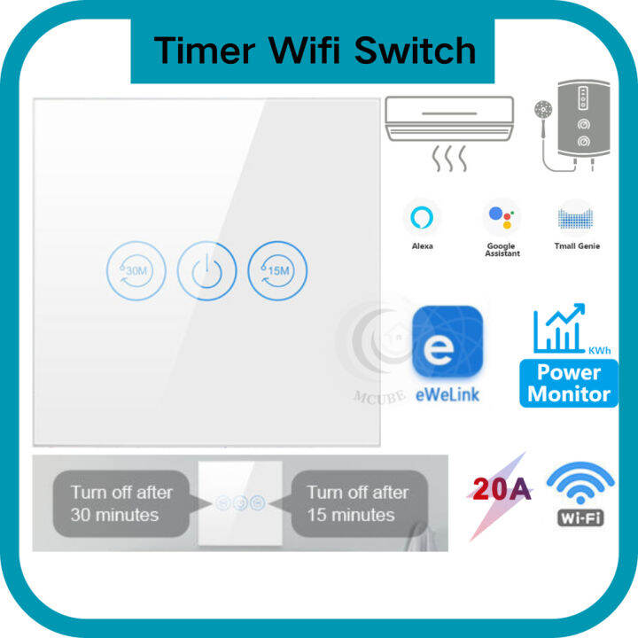 Aircond Water Heater Timer Smart Switch 20A Power Monotoring POW