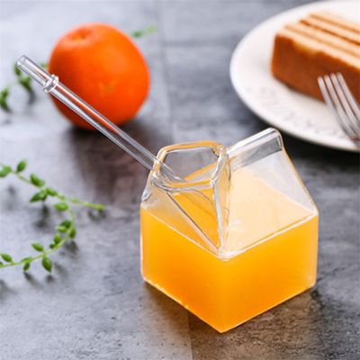 【CW】☍  300ml Transparent Cup Glass Cups Bottle for Juice CoffeeCupTea Drinkware Students Drink