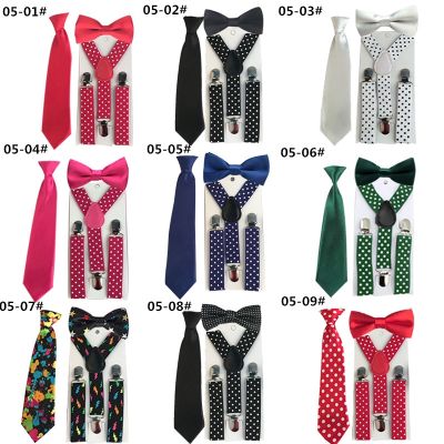 Hot Selling Children Girls Boy 39;s Tie Necktie Dots Suspender Bowtie Pants Clothing Accessories TR0005