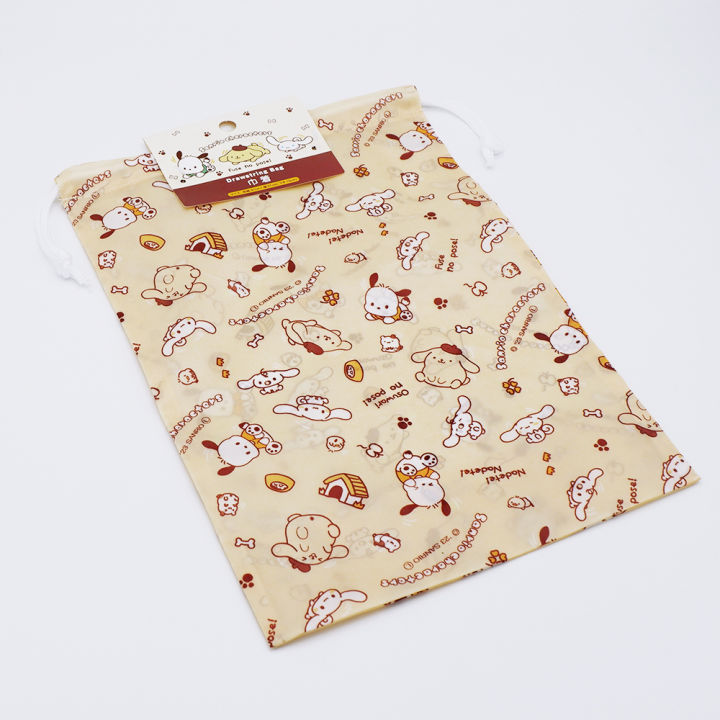 daiso-ถุงผ้าหูรูดลายตัวการ์ตูน-sanrio-dog