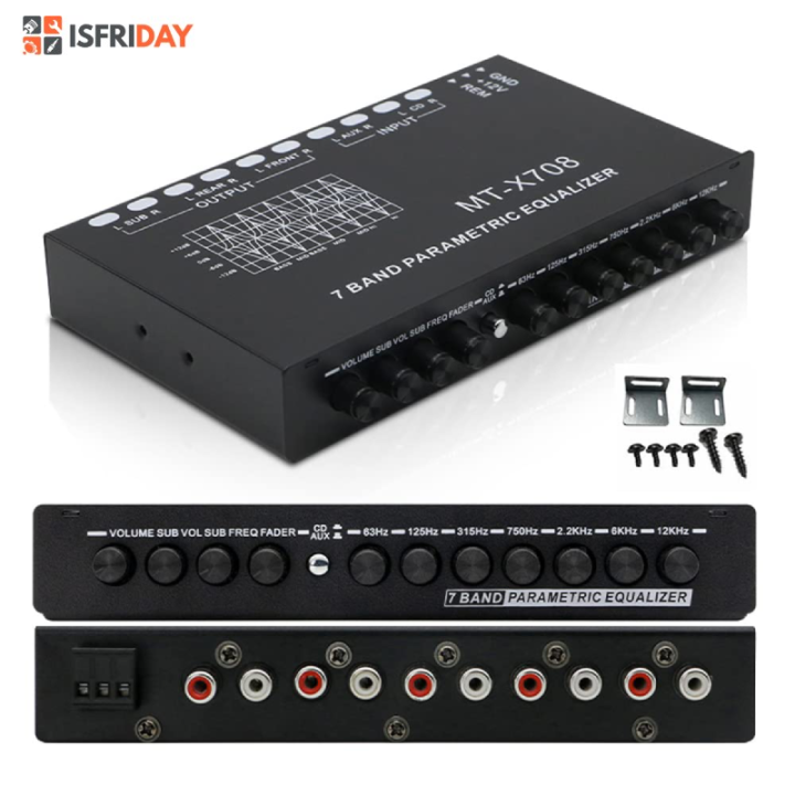 7 Band Car Equalizer Multifunctional Car Audio EQ Tuning Crossover