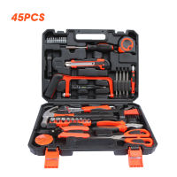 45Pcs Hardware Tool Set Home Toolbox Household Repair Tools General Maintenance Tool Set for Home Apartment Garage Dorm Office