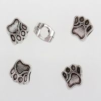 20pcs Dog Paw Prints Heart Shape Angel Owl Beads European Spacer Big Hole Bead Charms Bracelet Necklace For Handmade Jewelry