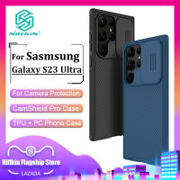 Nillkin แฟชั่น กล้อง ปกป้อง เคส สำหรับ Samsung Galaxy S23 Ultra เคสโทรศัพท์ ธุรกิจ TPU + PC กล้องป้องกันการกระแทกความเป็นส่วนตัวฝาหลัง