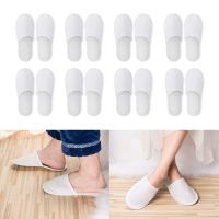 Disposable Slippers,12 Pairs Closed Toe Disposable Slippers Fit Size for Men and Women for Ho, Spa Guest Used, (White)