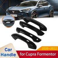 4X สำหรับ Cupra Formentor 2020 2021 2022หรูหรามันวาวสีดำคาร์บอนไฟเบอร์ที่จับประตูชุบโครเมียมอุปกรณ์ตกแต่งรถยนต์สติกเกอร์ปิด