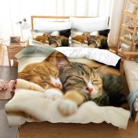 【hot】✇❀ cat Set King Size Bed Aldult Kid Bedroom Duvetcover Sets Anime Boys/girls 041