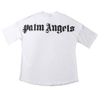 ✻☸❡ เสื้อยืดแขนสั้นลําลอง คอปก ผ้าฝ้าย ปักลายตัวอักษร PALM ANGELS แฟชั่นสตรีท สําหรับผู้ชาย และผู้หญิง